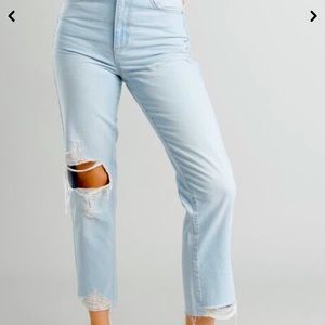 Vintage straight Jeans: Aiden blue Hugh wasted